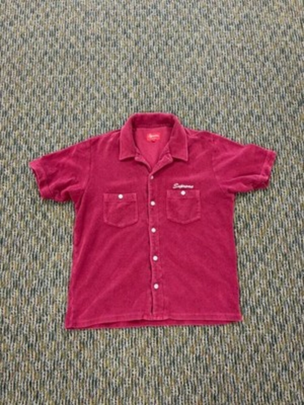 Supreme Terry Cloth Button Up Shirt Size M
